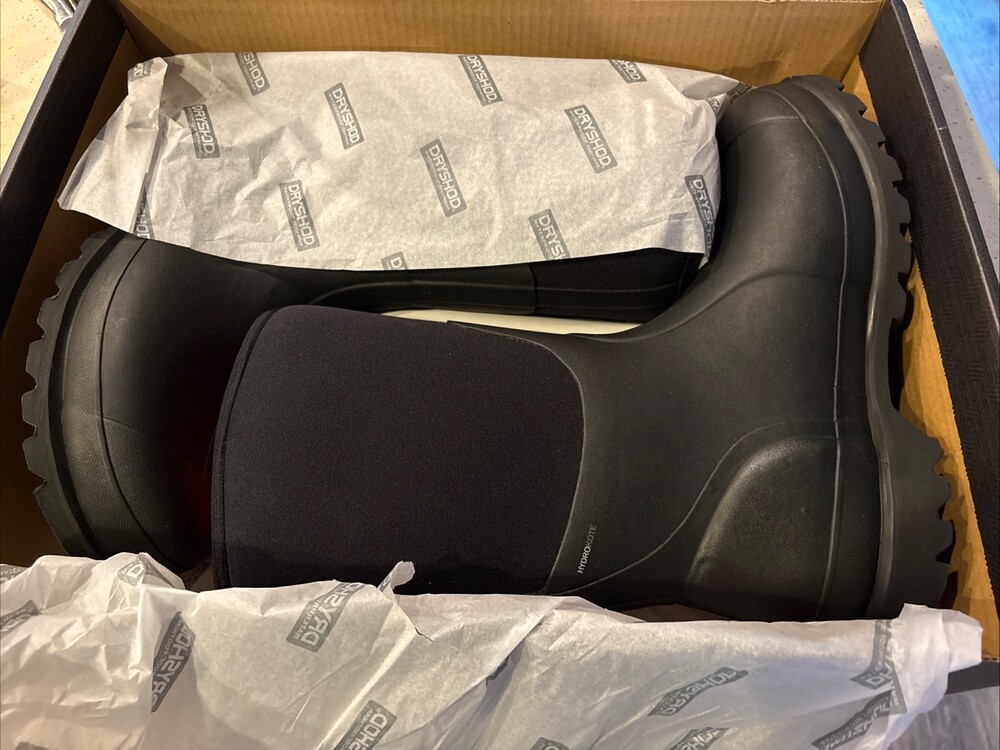 DRYSHOD Big Bobby Waterproof Mid Top Pull On Work Boots - Black Size 14 NIB